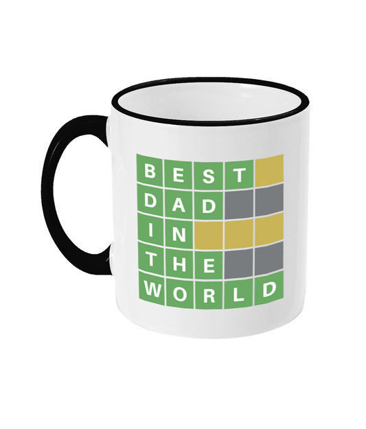 Best Dad in the Word Wordle Mug Present Easter Birthday Anytime Gift