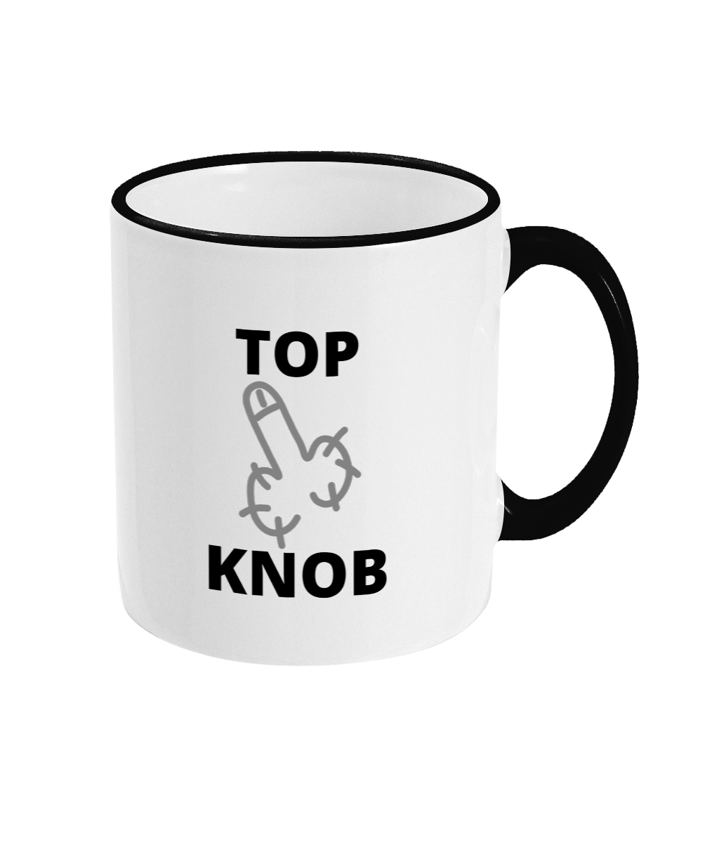 Top Knob Boss Black Rim Mug Funny Rude Office Present